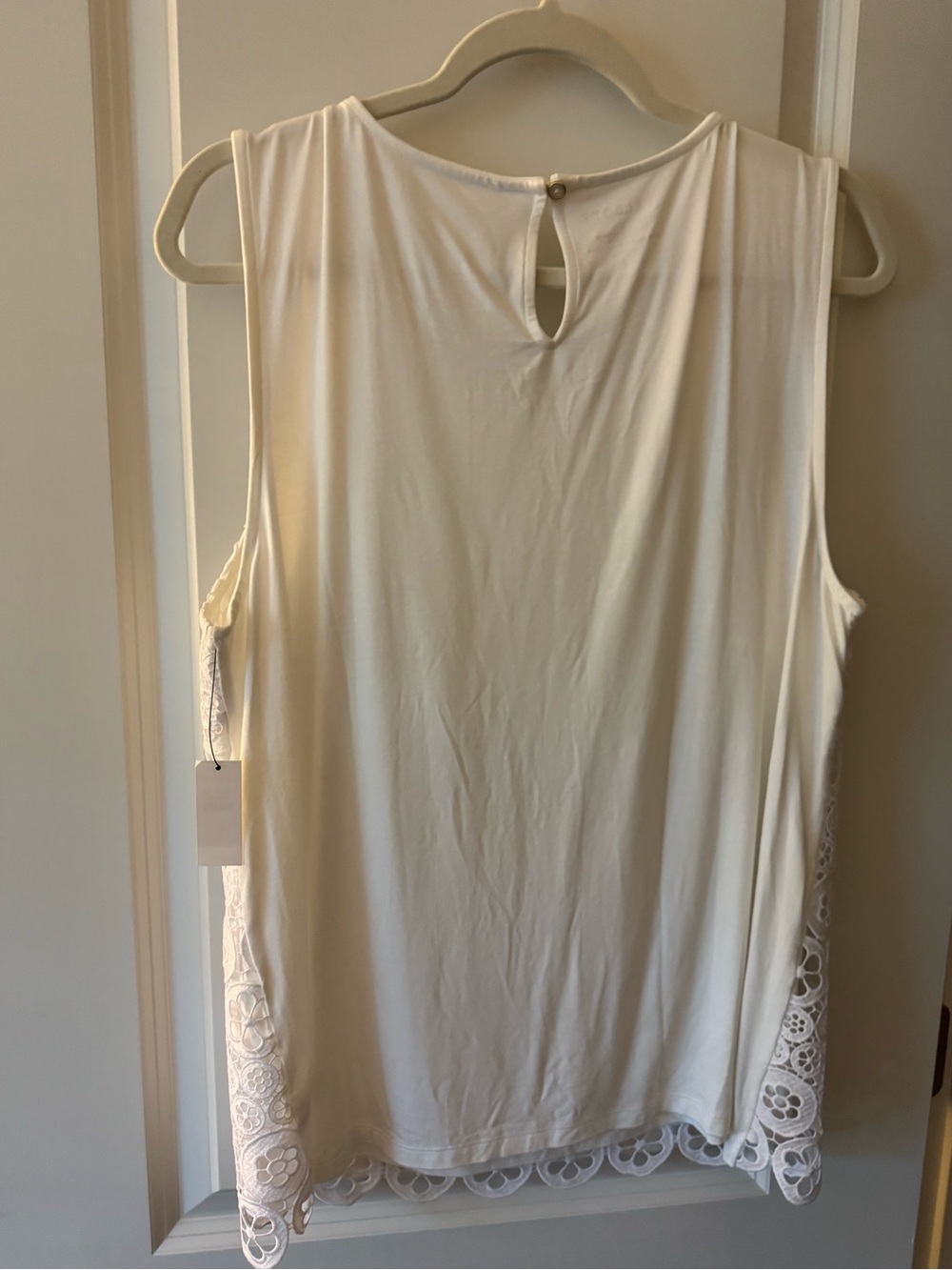 Talbots Cream Lace Shell Top - Picture 3 of 5